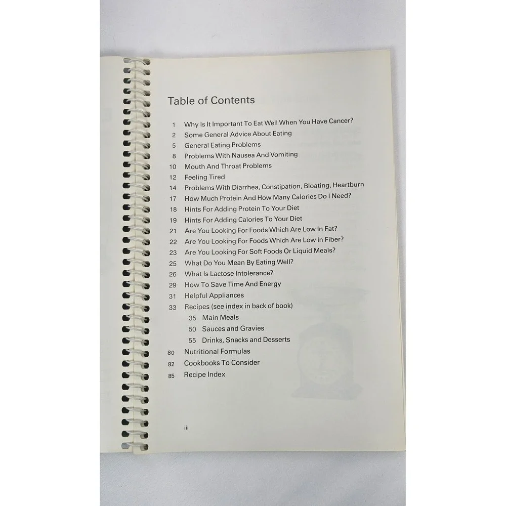 Eating Hints Cookbook Cancer Nutrition NIH 1983 Spiral‎ Bound Recipes Tips